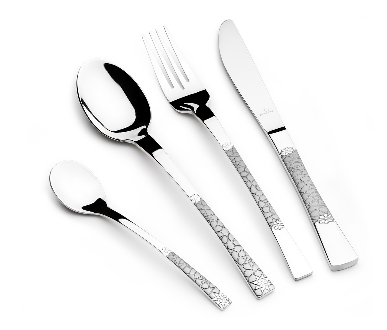 سرویس قاشق‌چنگال ۸۶ پارچه استیل نقره‌ای با جعبه چوبی TM478S-2787